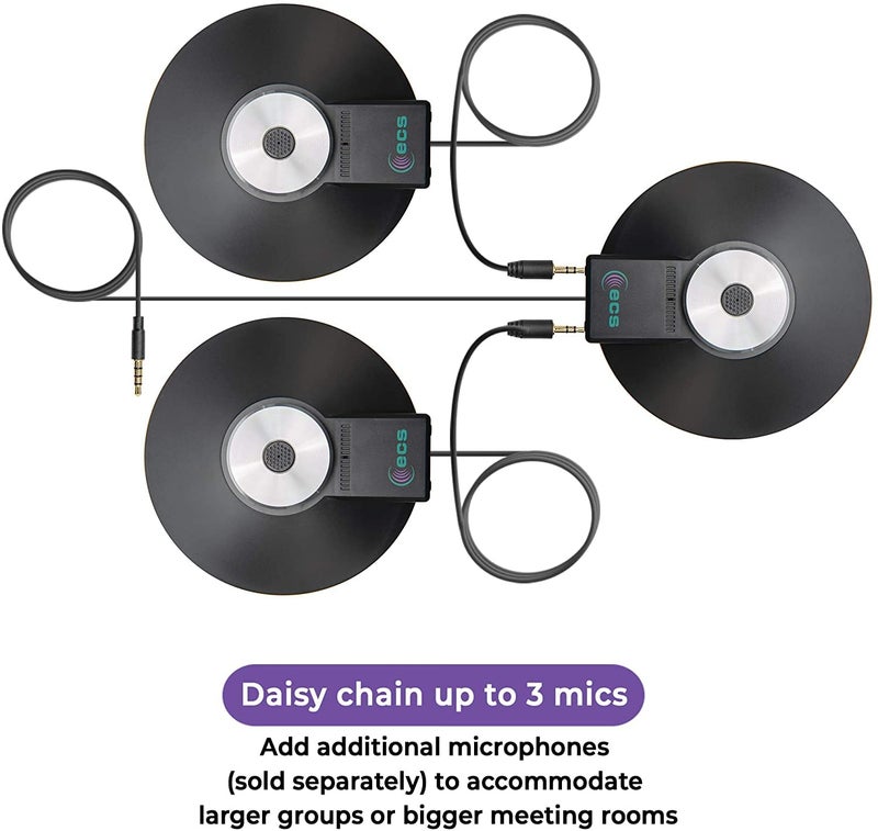 ECS WordForum 3.5mm TRRS 4 Pole 360Â° Omni-Directional Conference Recording Microphone with Daisy Chain Option for Meetings Using iPhone, Android, Smartphone, Microsoft Surface and Other Tablets - Image 5